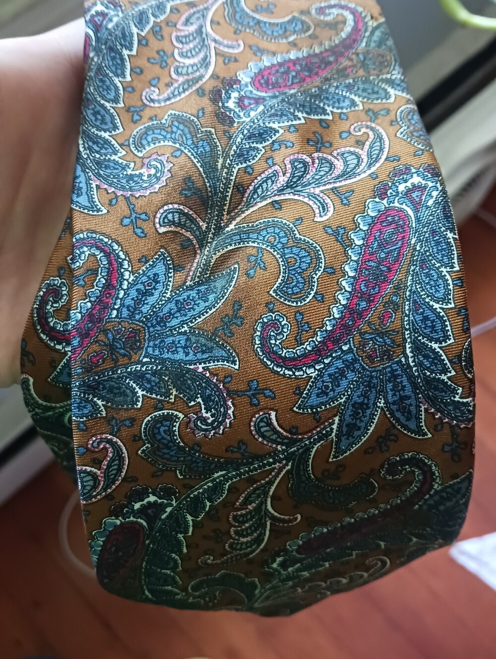 Paisley Silk Tie in Brown and Blue - Christian Dior
